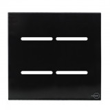 Placa p/ 4 Interruptores 4x4 - Novara Glass Preto Brilhante 